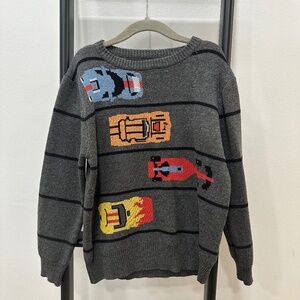 🚗 Andy & Evan Boys Sweater – Grey Car Knit